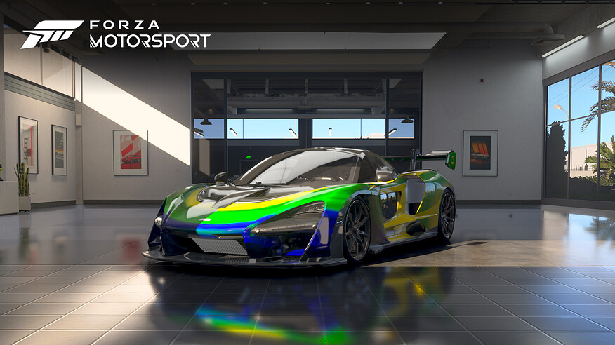 Senna in garage bay