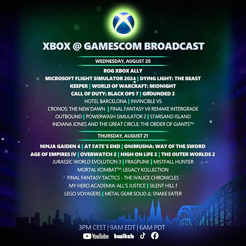 Xbox at gamescom 2025 livestream
