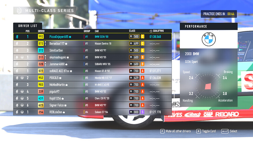 Multiclass quali lap