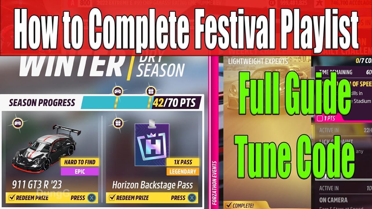 Forza Horizon 5 How to Complete Festival Playlist Winter Season Series 52 Full Guide, Tune Code