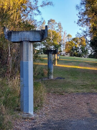 standing on the remains of the access road built to connect the factory and docks