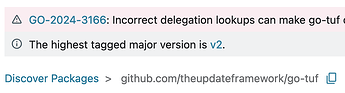 screenshot of go-tuf on pkg.go.dev