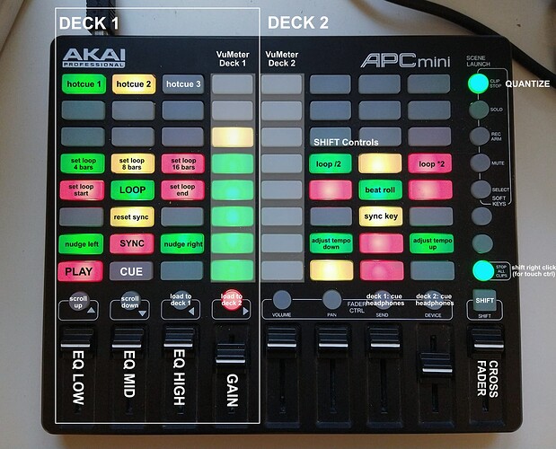AKAI APC mini mapping for DJing with MIXXX - Controller