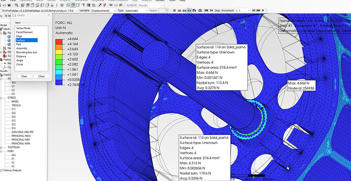 Bearing location forces on surface