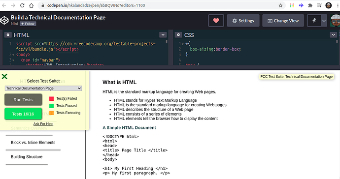 Technical Documentation Page Problems - HTML-CSS - The freeCodeCamp Forum