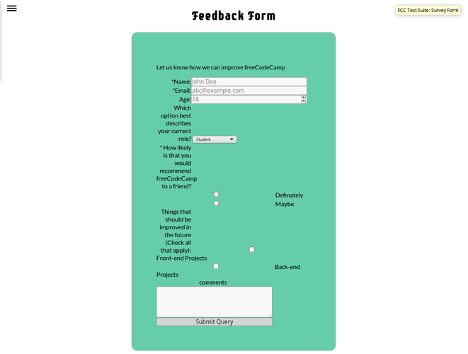 BETA-feedback form - Code Feedback - The freeCodeCamp Forum