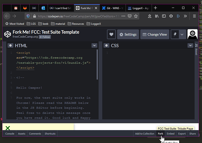 I can't find SAVE button on codepen - The freeCodeCamp Forum