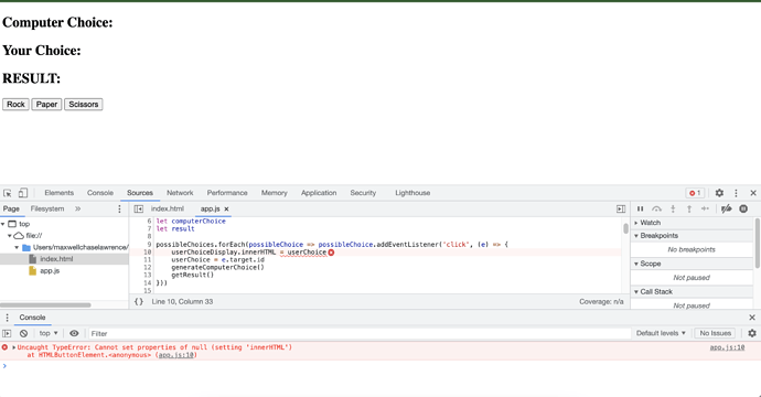 Javascript Rock Paper Scissors Game Issue - The Freecodecamp Forum