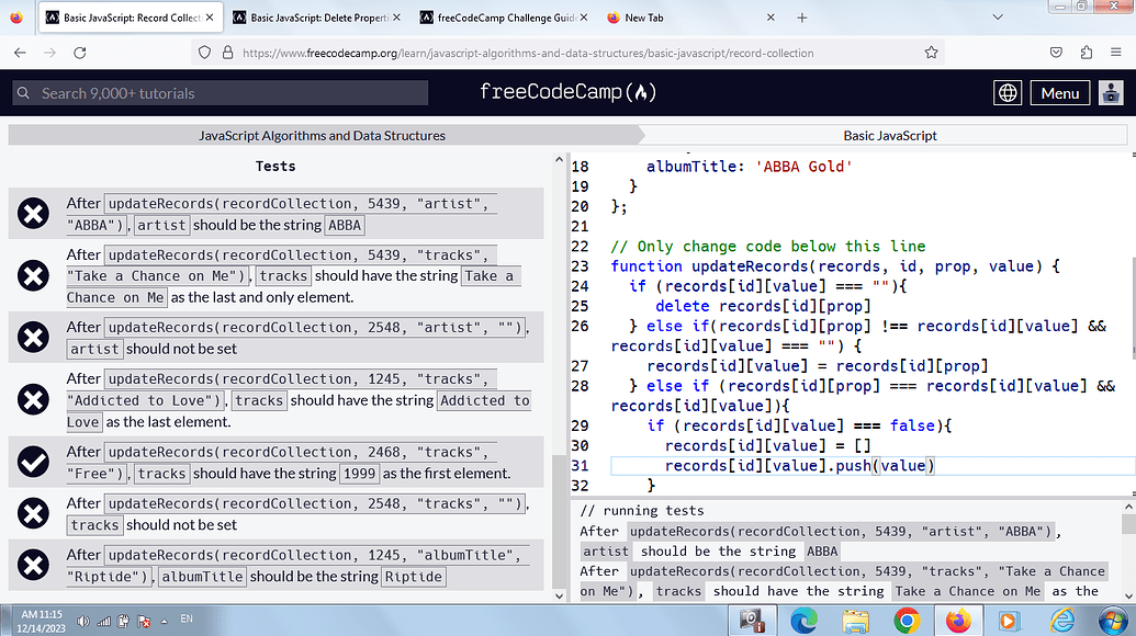 Record collection JavaScript The freeCodeCamp Forum