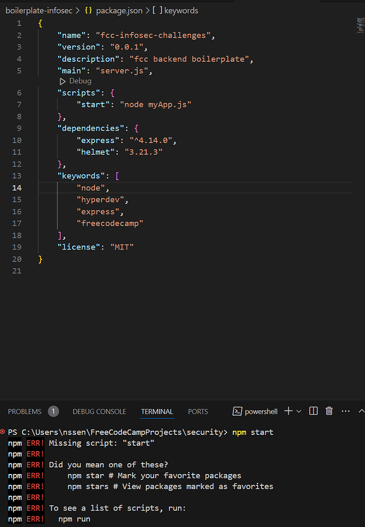 Information security with helmetjs running locally javascript the