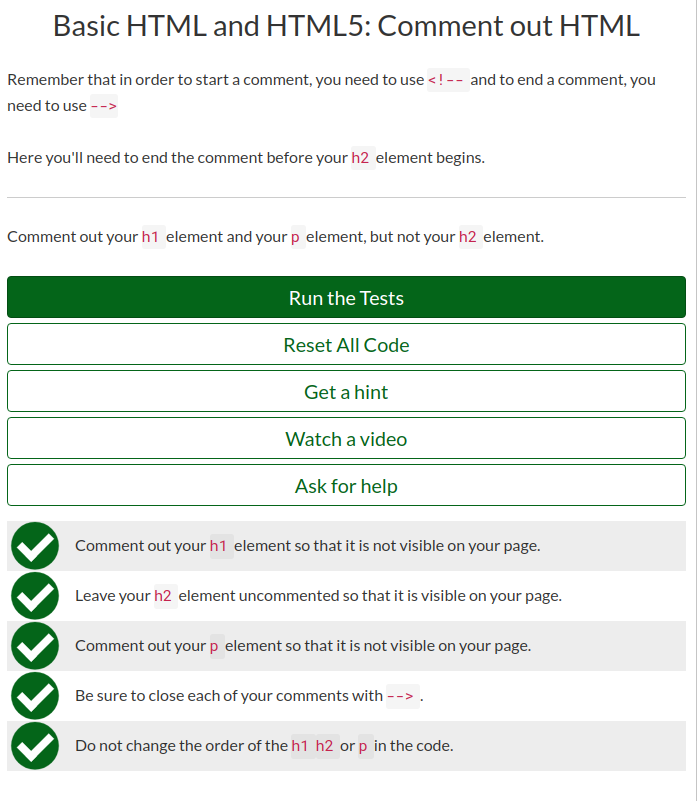 The bug in Comment-out challenge in HTML - HTML-CSS - The freeCodeCamp ...