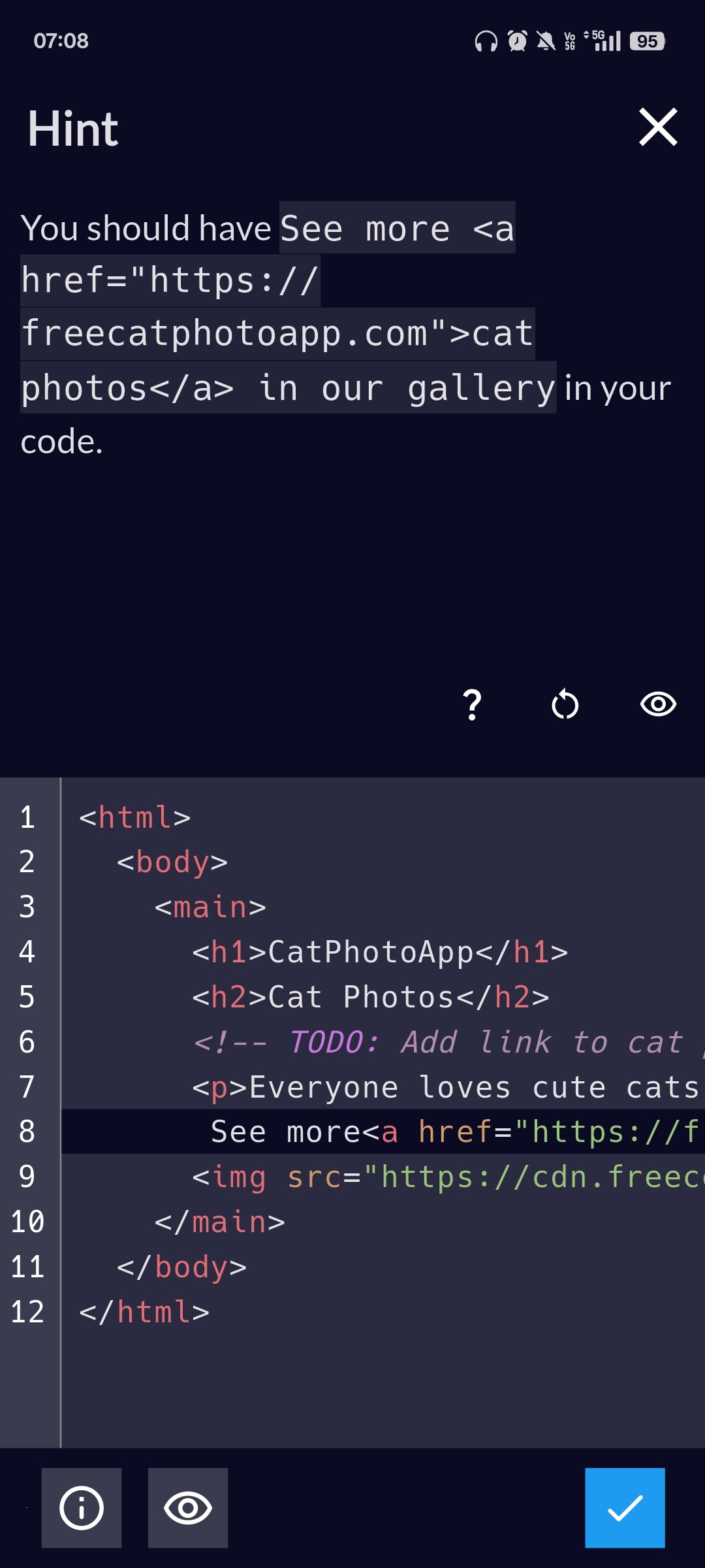 Learn HTML by Building a Cat Photo App - Step 12 - HTML-CSS - The ...