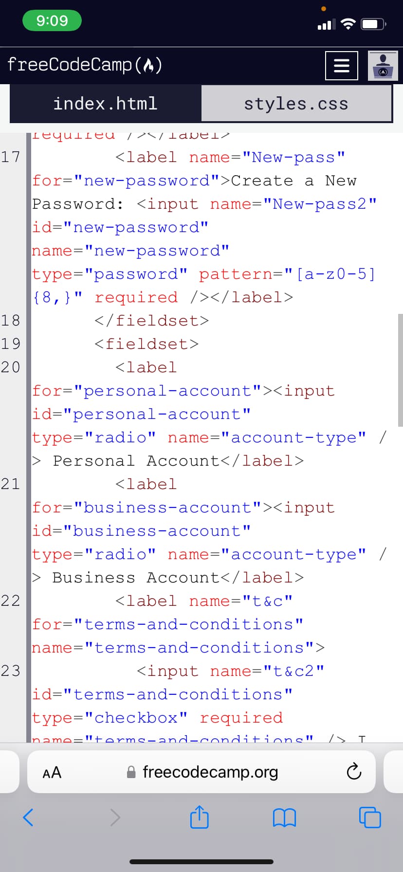 Learn HTML Forms by Building a Registration Form - Step 40 - HTML-CSS ...