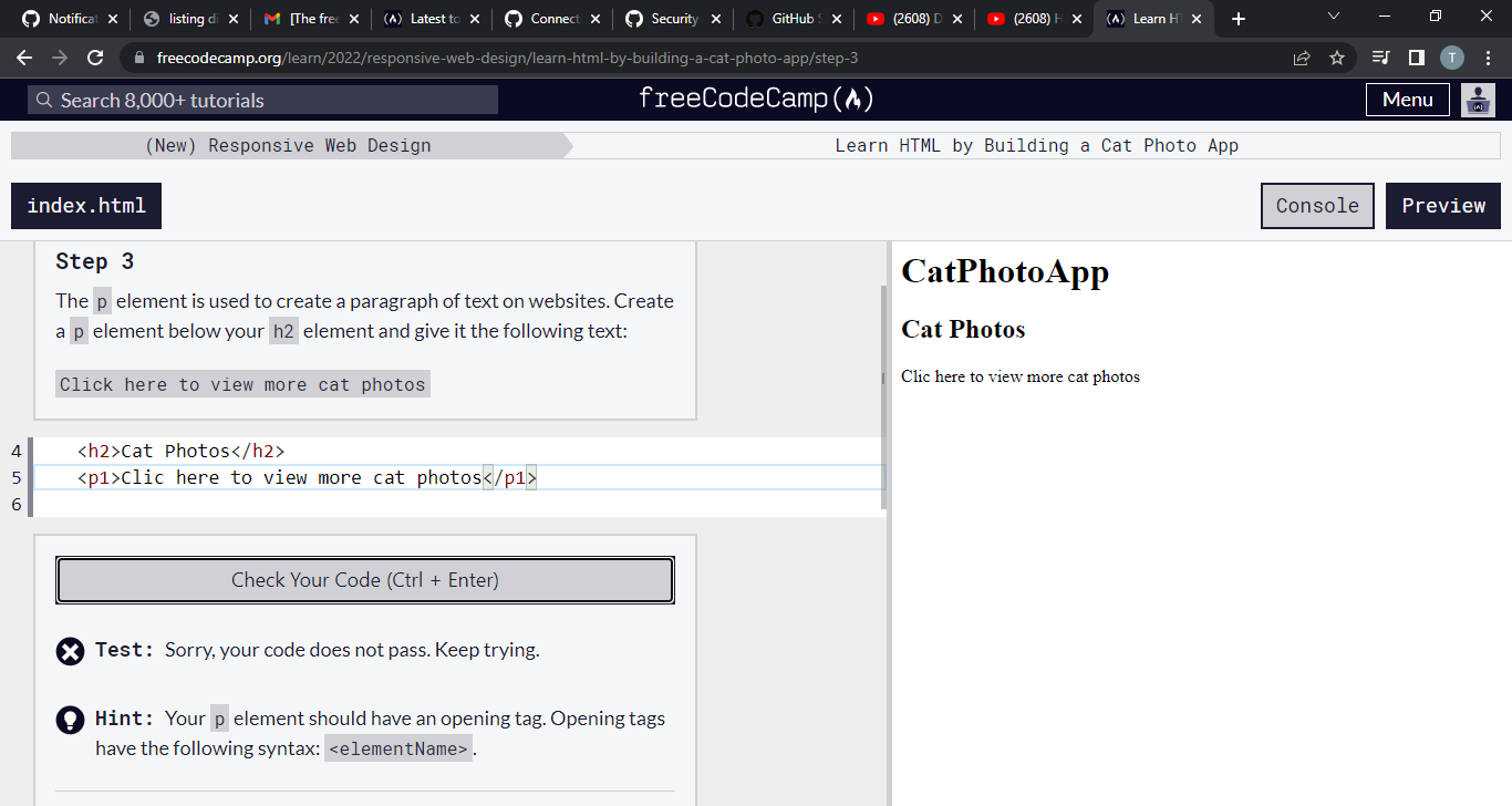 Having problems with step 3 - HTML-CSS - The freeCodeCamp Forum