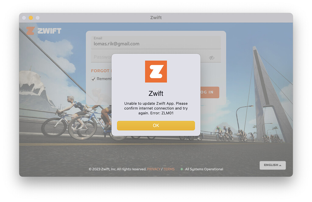 Zwift Launcher not able to update, ZLM01 error - Bugs and