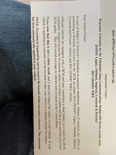 Subaru Notice