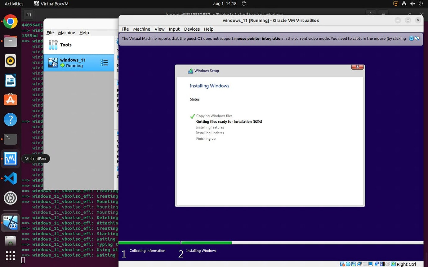 WinRM does not connect Packer Build for Windows 11 in VirtualBox, in