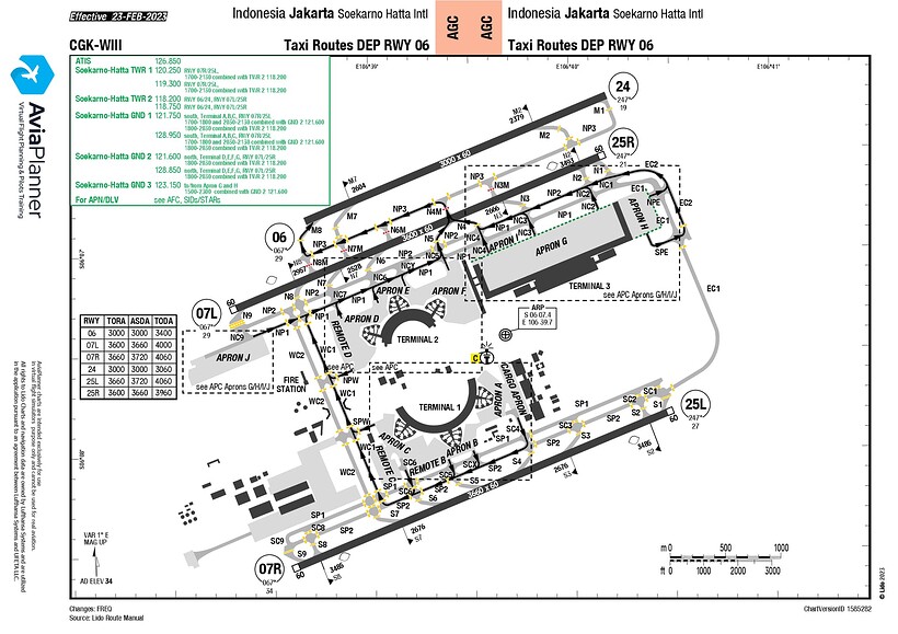 Taxi Routes DEP RWY 06