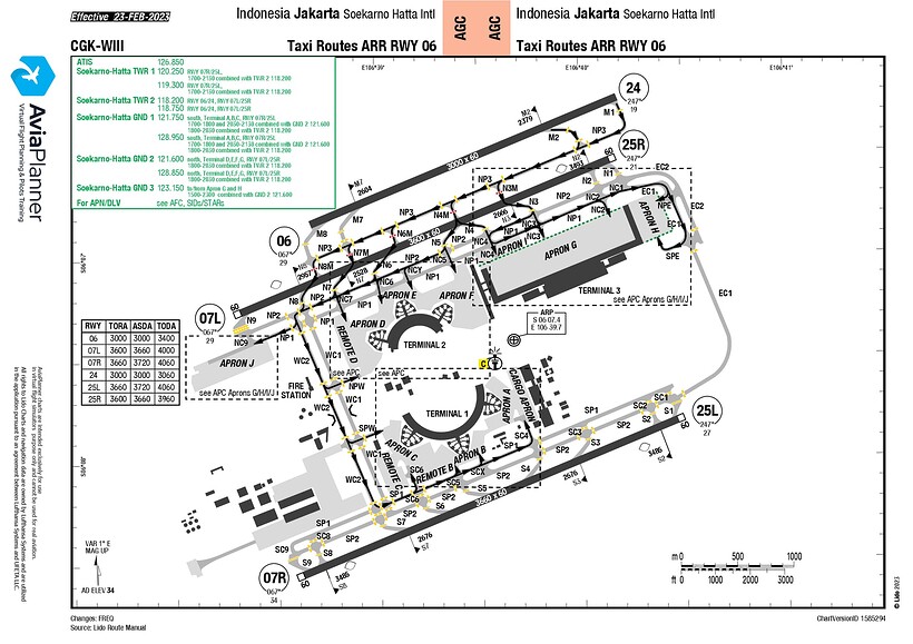 Taxi Routes ARR RWY 06