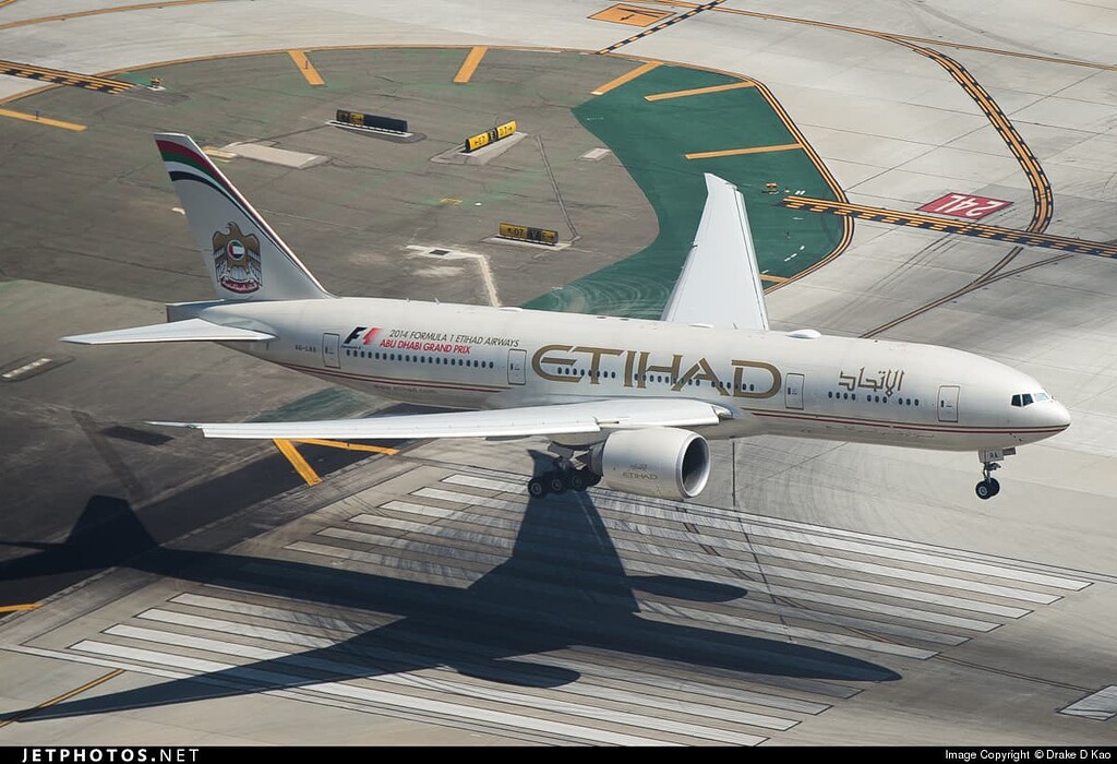 エティハド航空 777-200LR A6-LRB 1/200 JC Wings 1:200 Etihad Airways Boeing B777-200LR Diecast