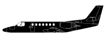 Silhouette image of generic C560 model; specific model in this crash may look slightly different