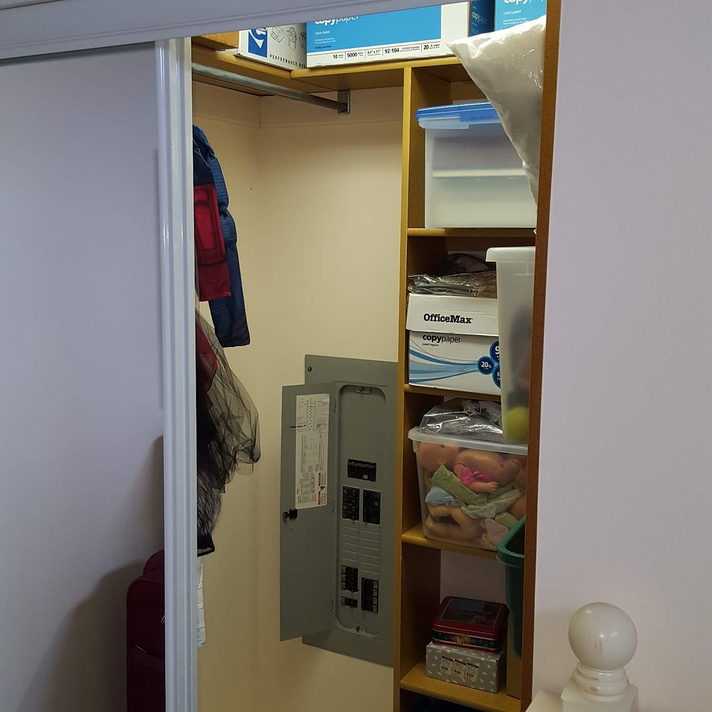 Electrical panel in bedroom walkin closet Electrical Inspections