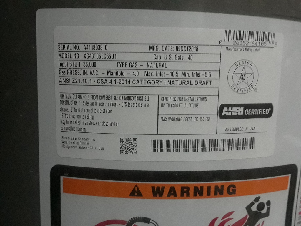 Chapter 2 FVIR water heaters InterNACHI®️ Forum
