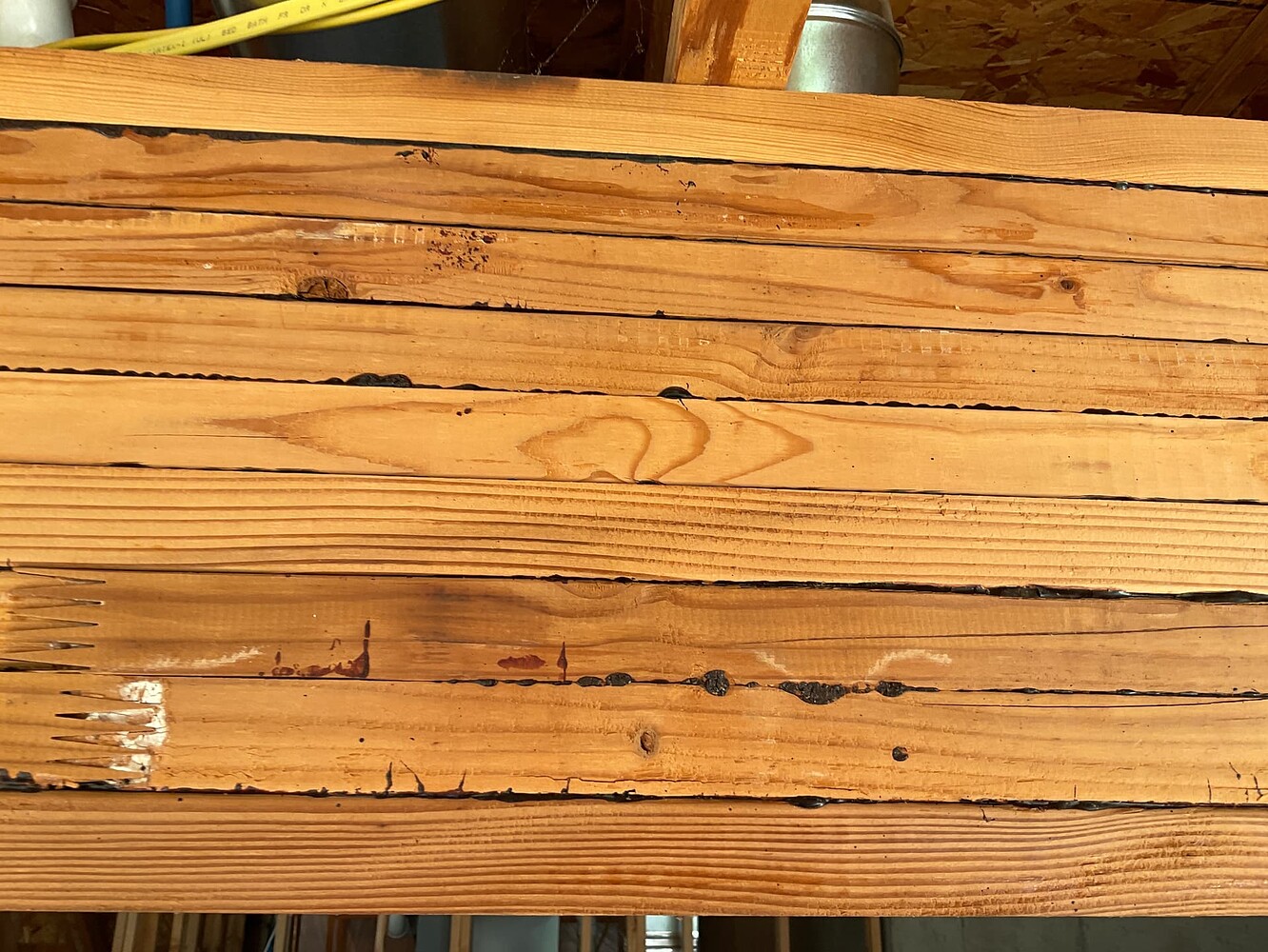 Stacked and glued 2X4s used as a beam Structural Inspections