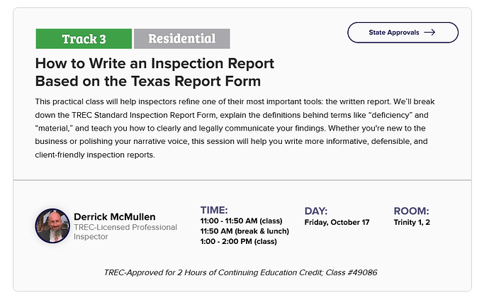 2025 Dallas Con- How to Write an Inspection Report Based on the Texas Report Form