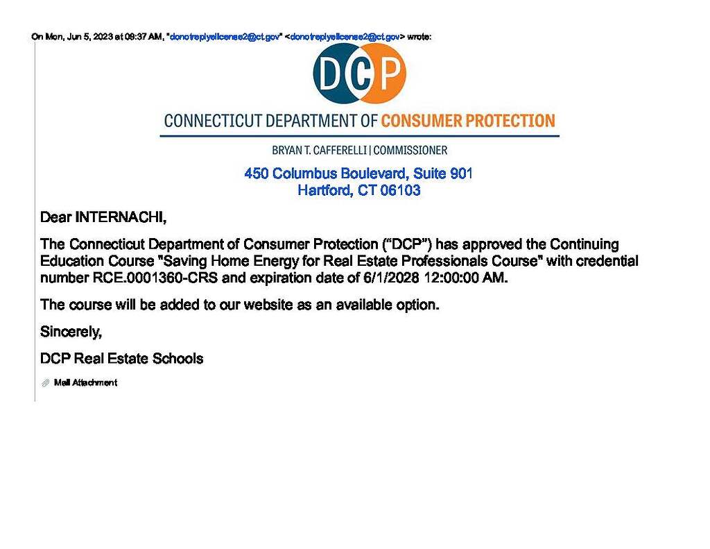 Connecticut Real Estate Commission Renews InterNACHI’s Free, Online