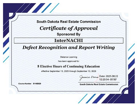 2025-2028 SD Approval- Defect Recognition and Report Writing