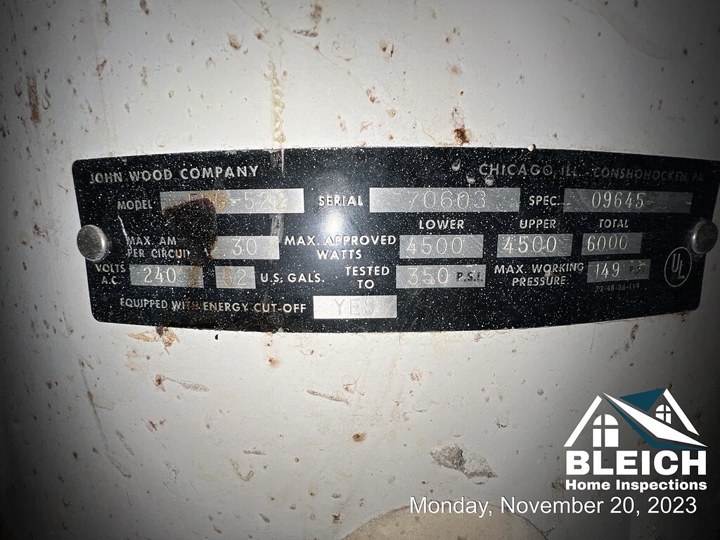 John Wood Water heater age Plumbing Inspections InterNACHI®️ Forum