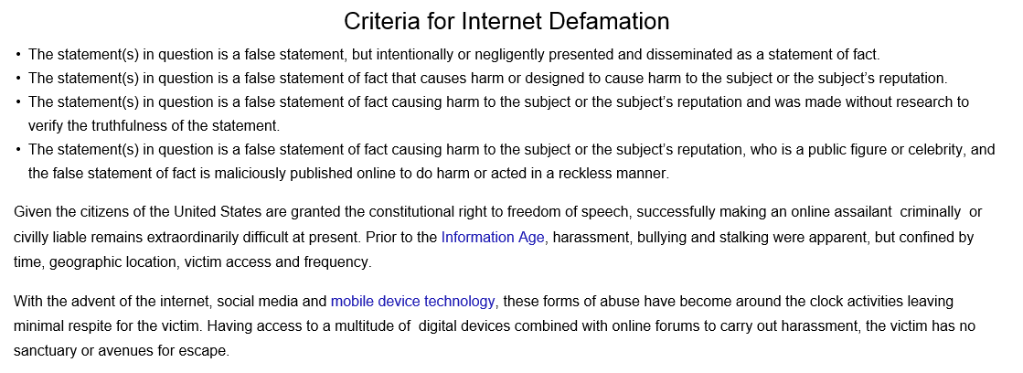 Defamation