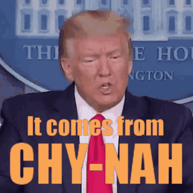 a man in a suit and tie says it comes from chy-nah