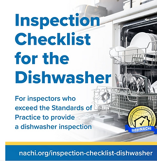 Inspection Checklist for the Dishwasher