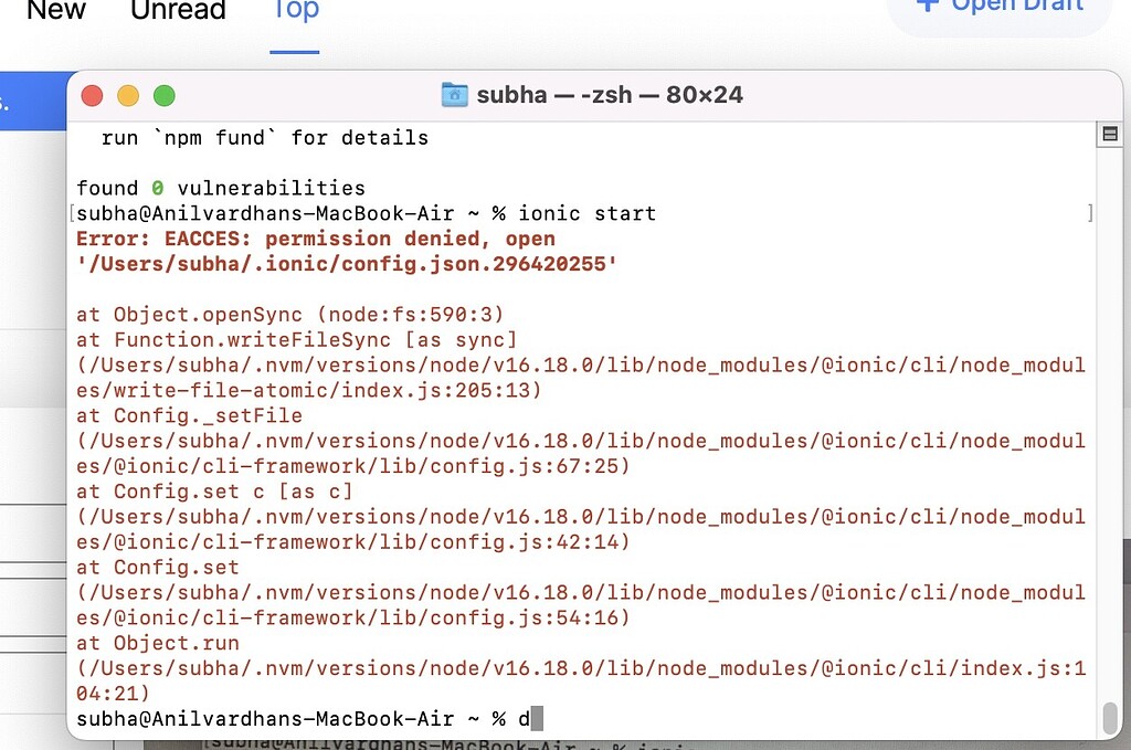Facing access issue while running first time in MAC - Ionic Angular ...