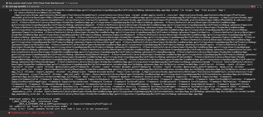 Problem with FCM when compiling in Xcode - ionic-v3 - Ionic Forum