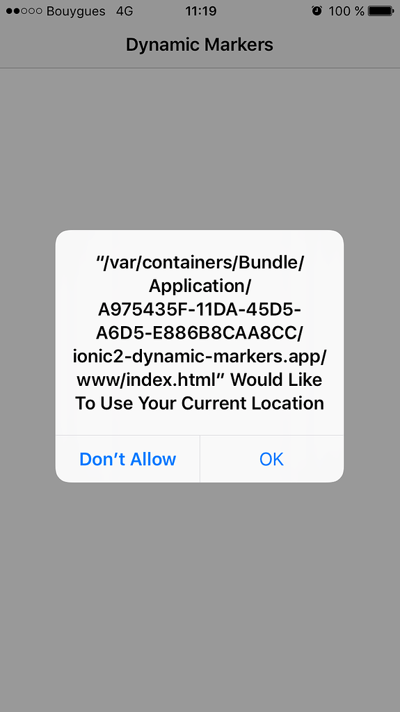 Geolocation alert - ionic-v3 - Ionic Forum