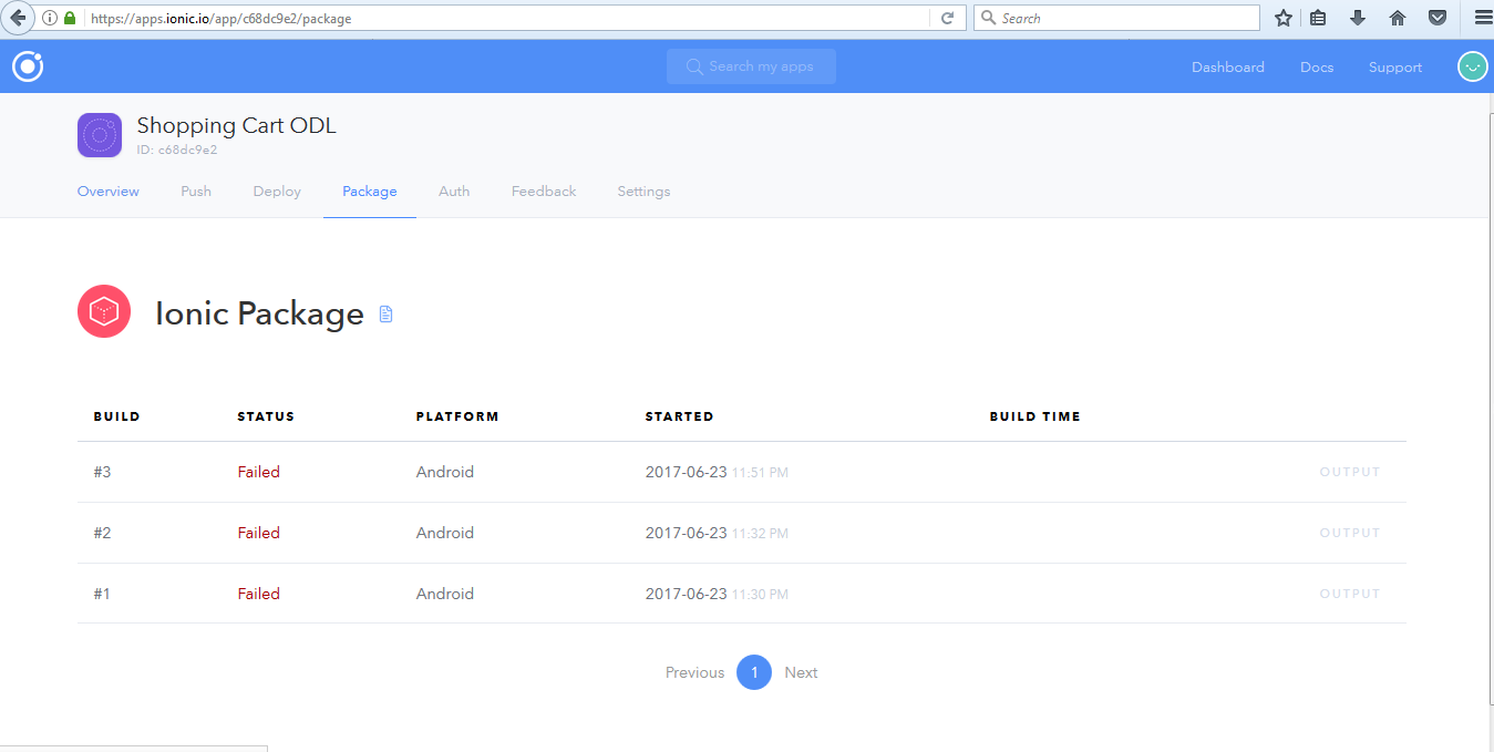 Ionic package status failed in Ionic cloud - ionic-v1 - Ionic Forum