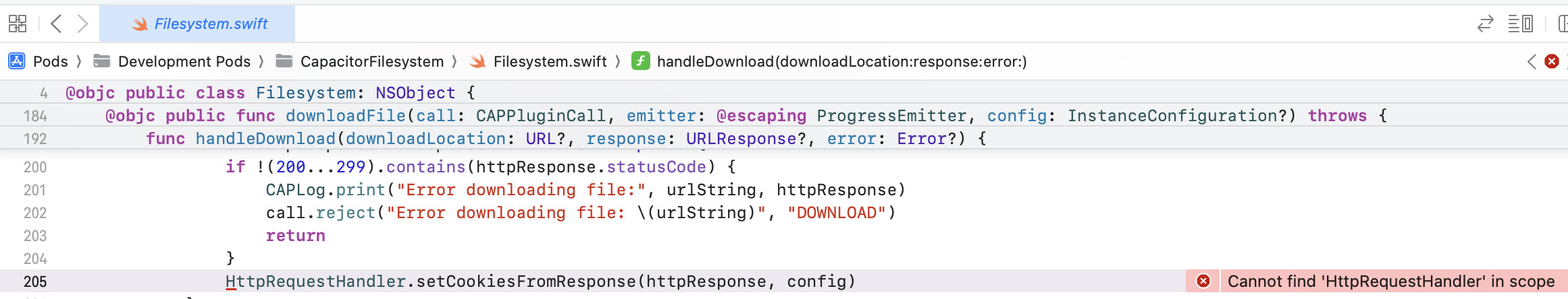 Capacitor Filesystem error in Android and Xcode ...