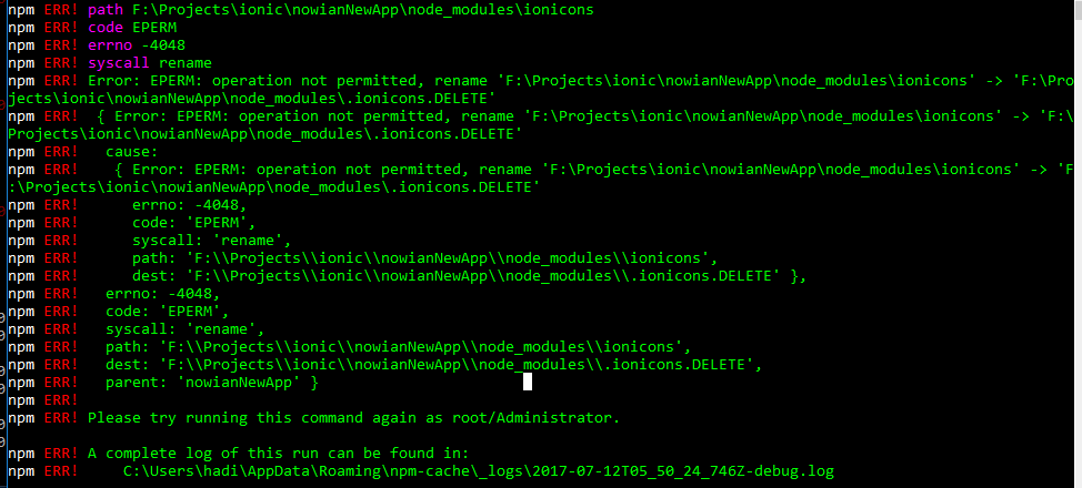Ionic command not working - ionic-v3 - Ionic Forum