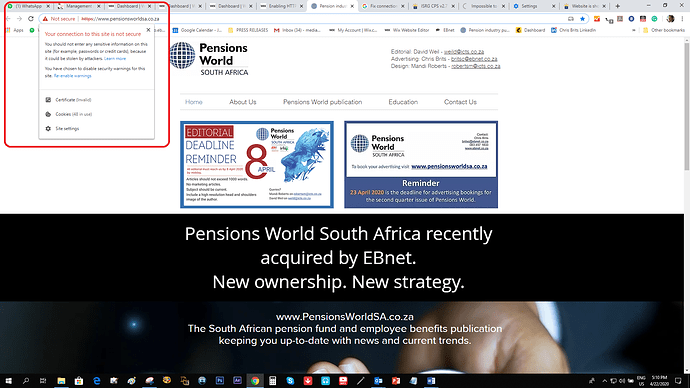 PW SA Website Error 1