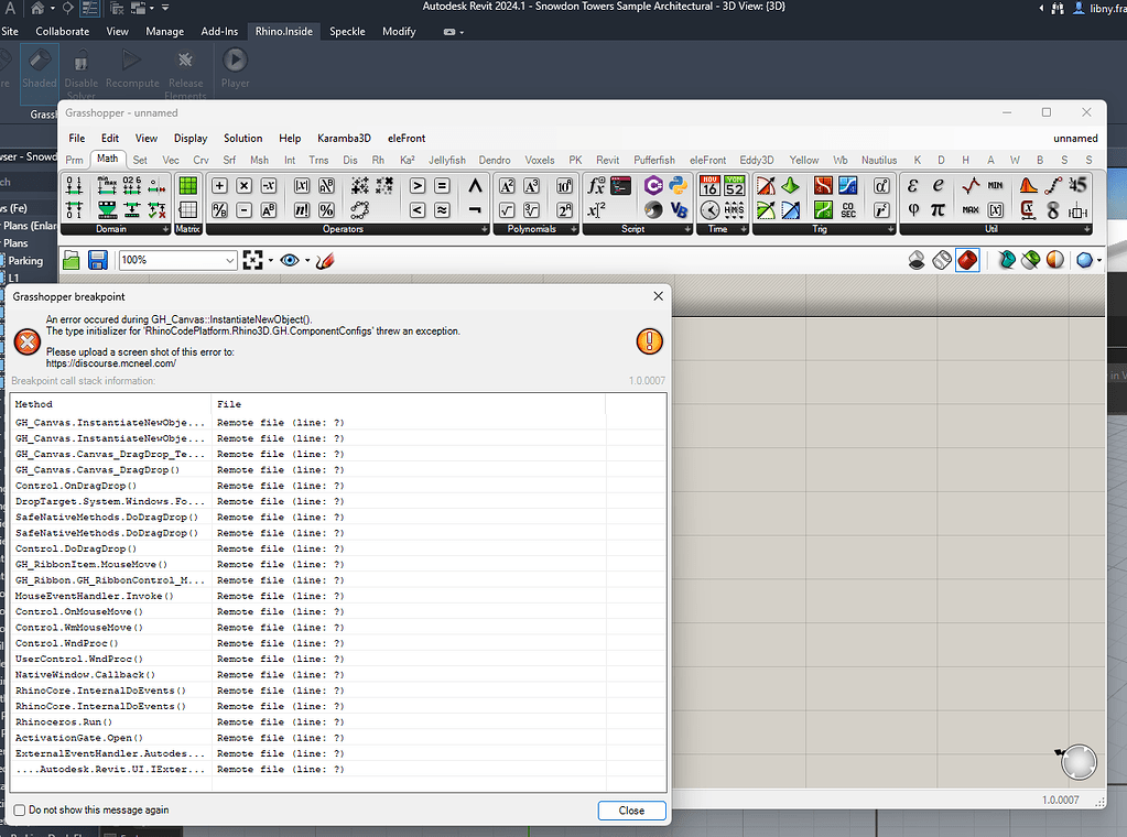 Code Editor not opening in Rhino.Inside.Revit (Rhino 8) Revit