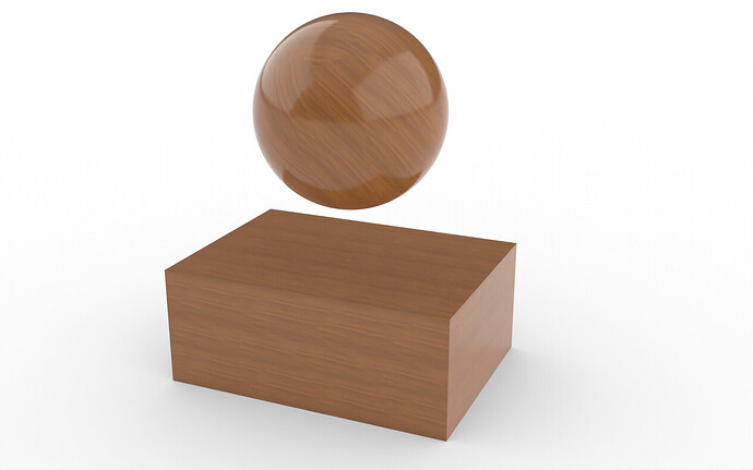 teak box and sphere