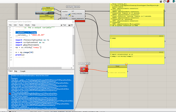 Gh python remote error 
