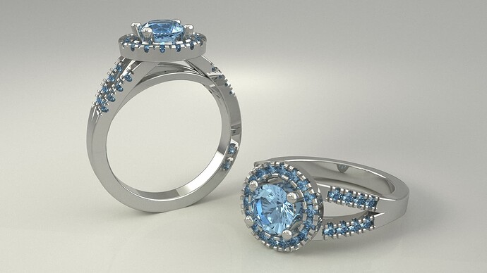 RS06 Microprong Halo Ring Render with Light Dome