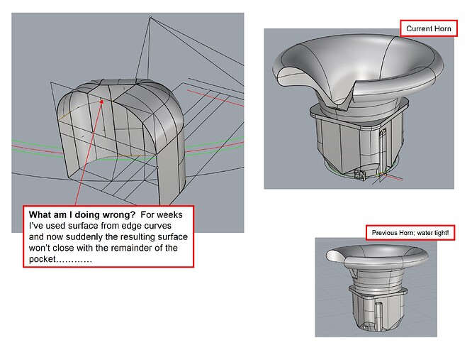 problem closing machining pocket
