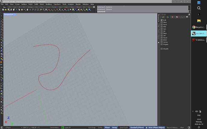 rhino osnap on right side