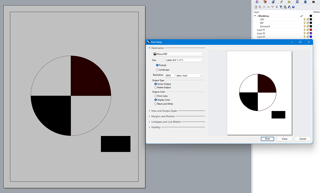 Rhino 8 Bug Some Solid hatches won't print from a layout Serengeti