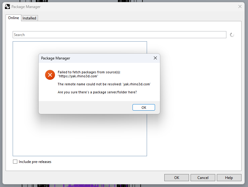 Package Manager: Failed To Fetch..., Remote Name Could Not Be Resolved -  Rhino For Windows - Mcneel Forum